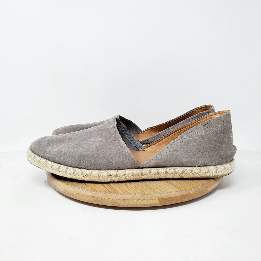 Miz Mooz Espadrille Sandals Womens 41 Carmena Grey Suede D'Orsay Flat Shoes